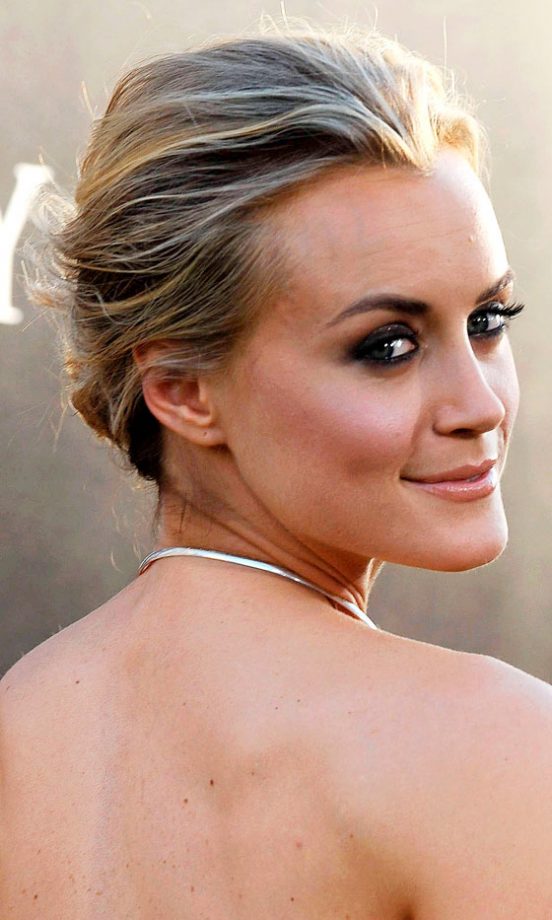 Taylor Schilling Draws Eyes To Her Backless Dress With A Chic Up 'Do, 2012
