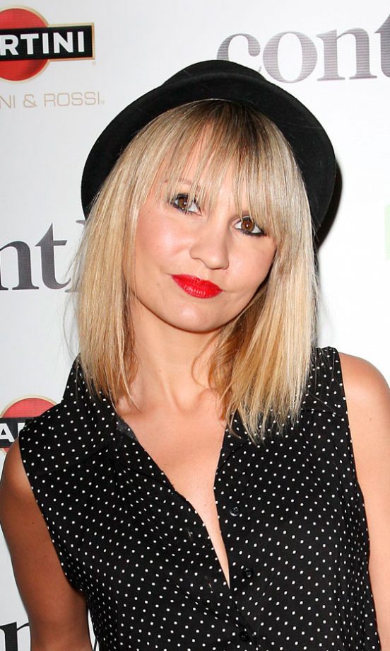 Camilla Romestrand Makes The Most Of Her Short Blonde Hair With Quirky Trilby And Red Lippy, 2012