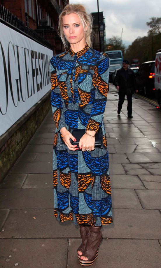 Laura Bailey Flaunts An Abstract Printed Maxi At The Vogue Festival, 2012