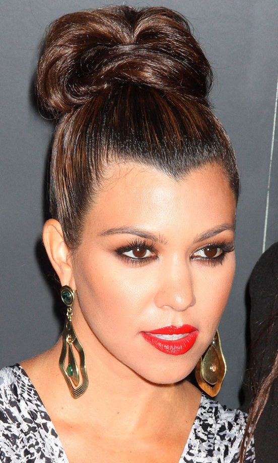 Kourtney Kardashian Rocked A Sleek Top Knot For Ultimate Sophistication, 2012
