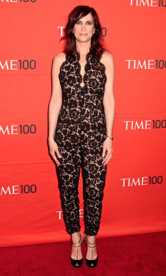 Kristen Wiig Mixes Up The Lace Trend In This Quirky Jumpsuit, 2012