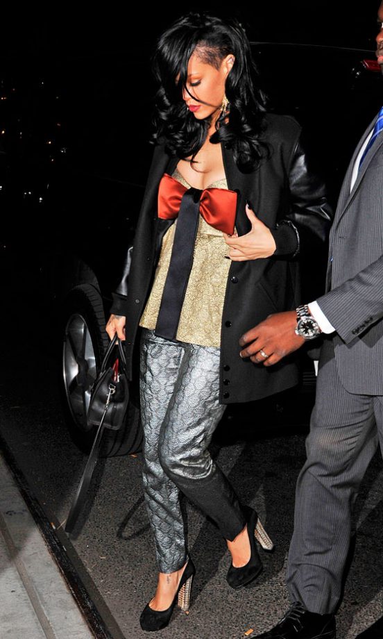 Rihanna Stepped Up Her Casual Style With Shining Metallics, 2012