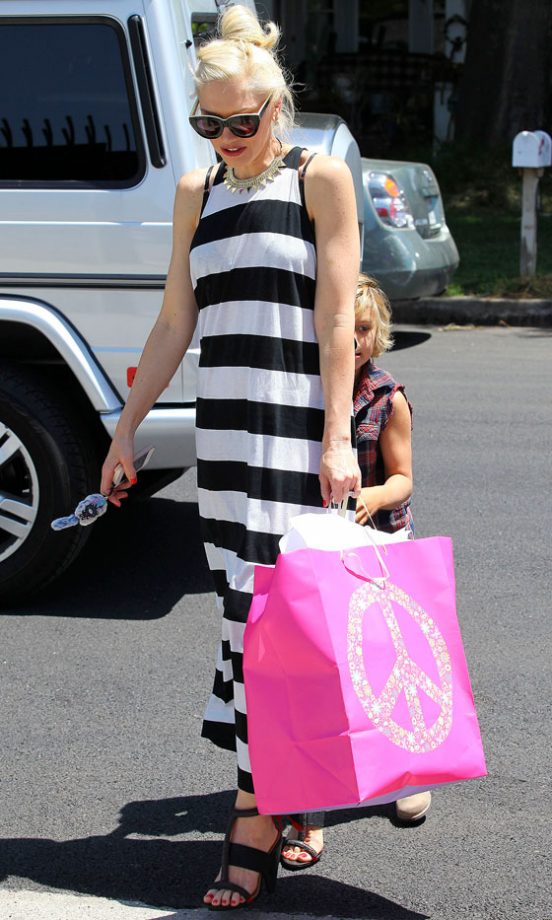 Gwen Stefani Worked A Nautical Stripy Maxi Dress For A Day Look, 2012