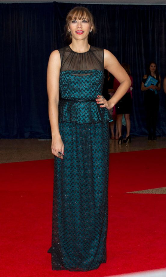 Rashida Jones Rocked A Teal And Black Lace Dress, 2012