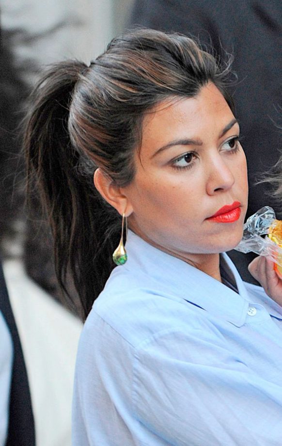Kourtney Kardashian Rocked Off-Duty With A Simple Slicked Back Ponytail, 2012