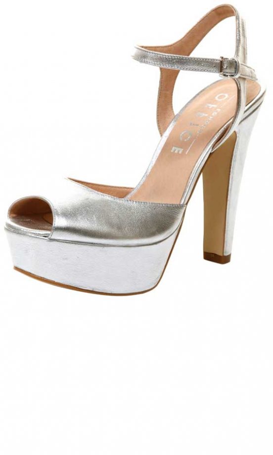 Office Silver Leather Heels, £40