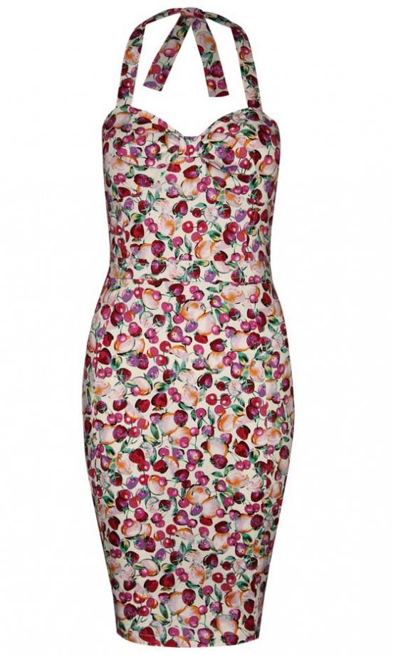 Boohoo Lavi Fruit Print Halterneck Dress, £20
