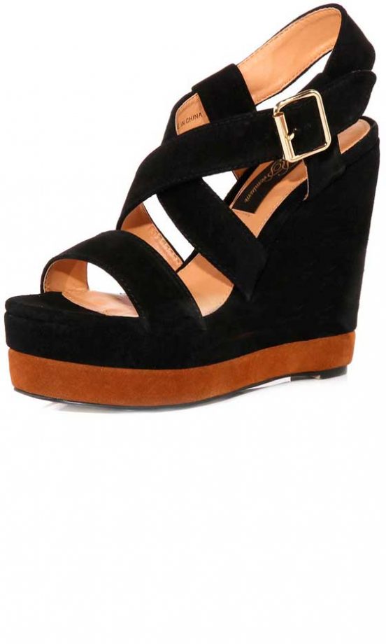 Dorothy Perkins Black Tan Strap Wedges, £69