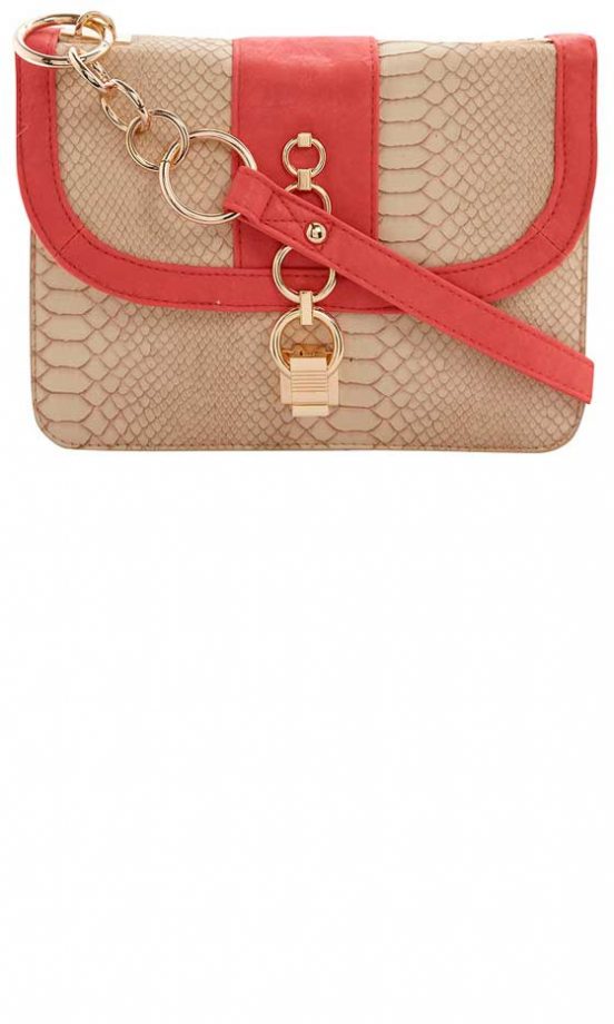 Dorothy Perkins Coral And Neutral Cross Body Bag, £22