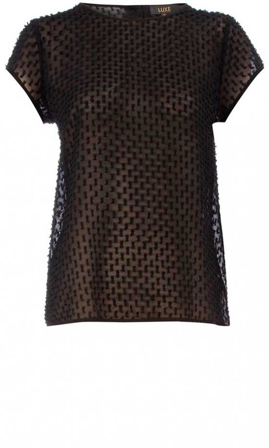 Dorothy Perkins Luxe Black Bow Textured Top, £26
