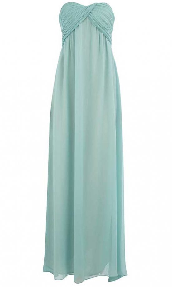 Dorothy Perkins Mint Ruched Bandeau Maxi, £39