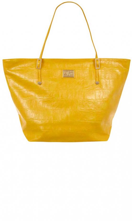Dorothy Perkins Yellow Croc Shopper, £25