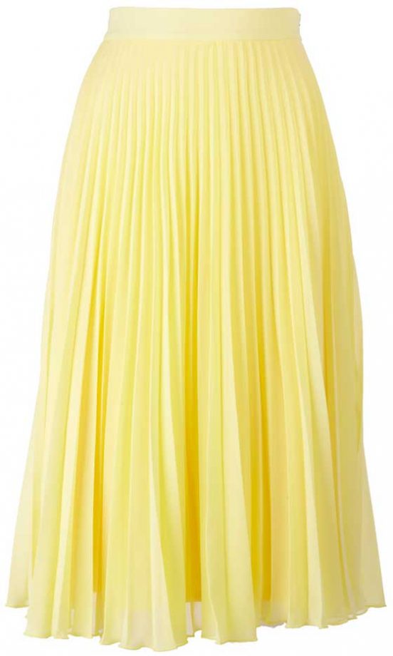 Fashion Union Yellow Pleated Skirt, £30