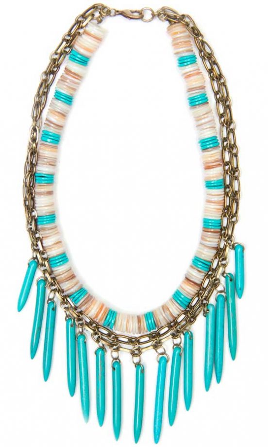 Mango Turquoise Spikes Necklace, £34.99