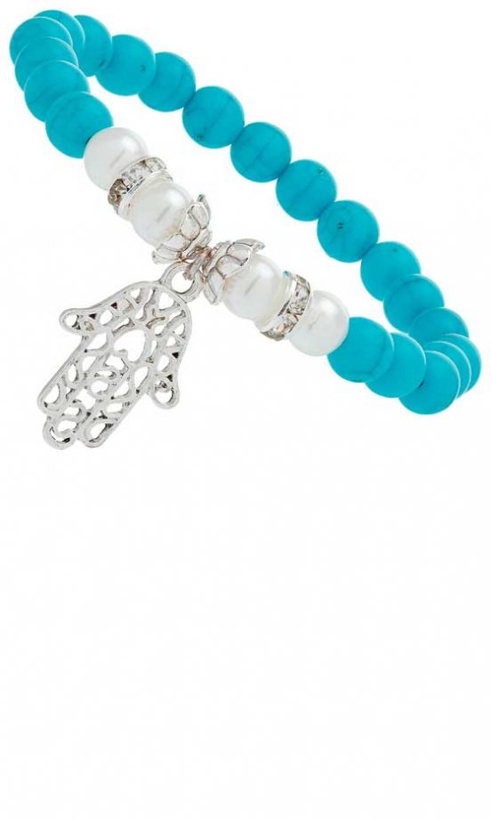 Miss Selfridge Turquoise Fatima Bead Bracelet, £6.50