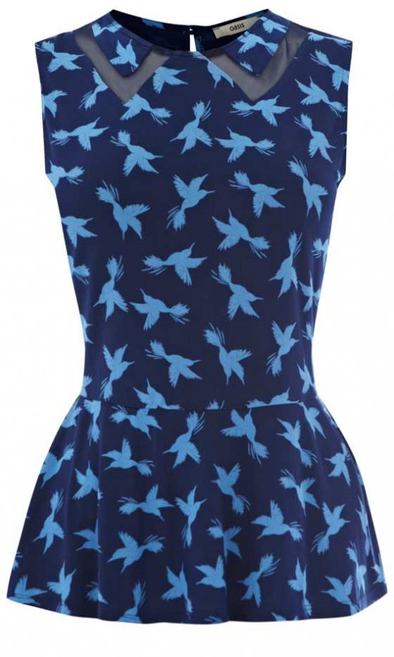 Oasis Printed Peplum Top, £25