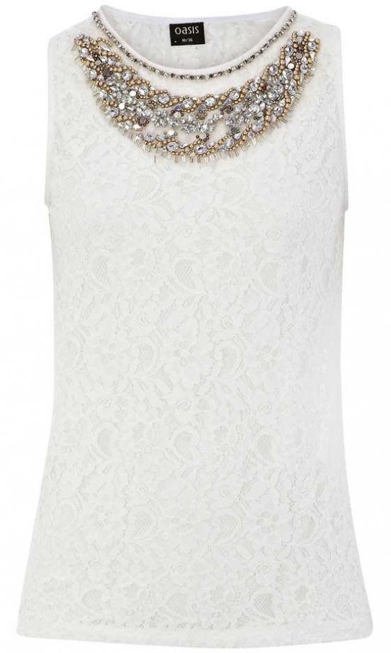 Oasis Embellished Lace Vest Top