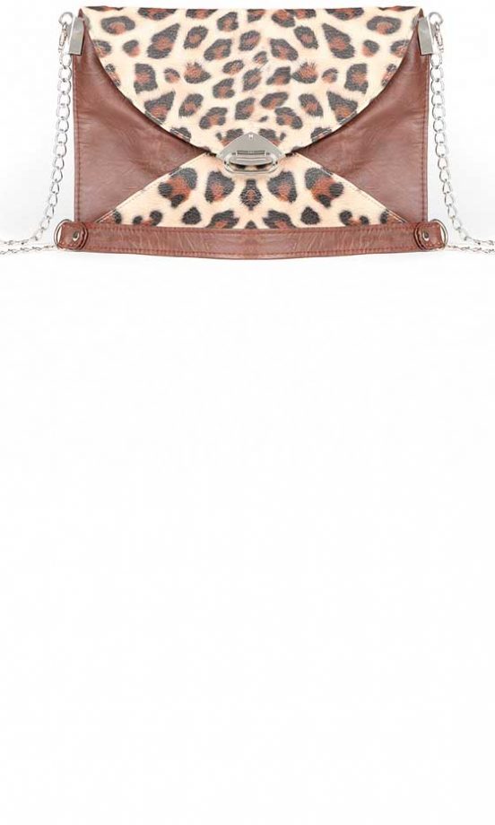 Missguided Leopard Envelope Clutch Bag, £17.99