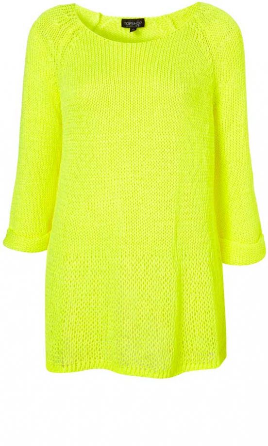 Topshop Knitted Fluro Swing Top, £36