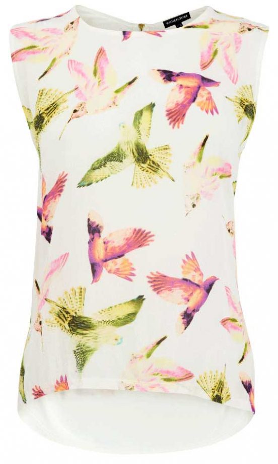 Warehouse Bright Bird Print Shell Top, £25