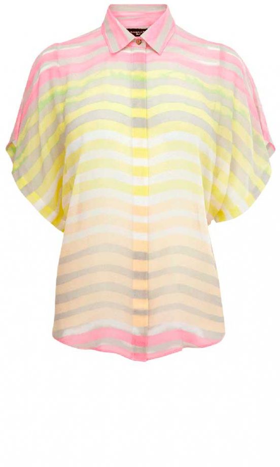 Warehouse Ombre Stripe Print Silk Blouse, £50