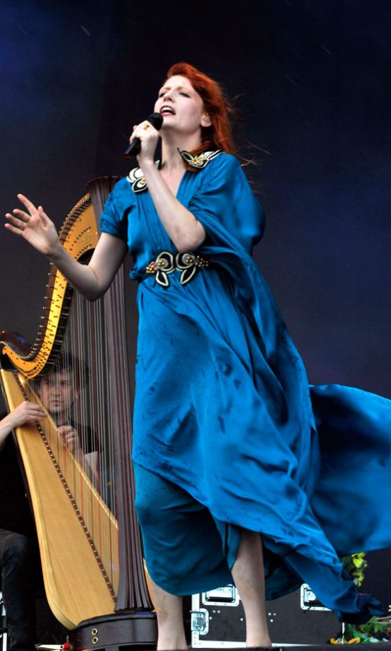 Florence Welch Perfomed In An Electric Blue Outfit At The Oxegen Music Festival, 2010