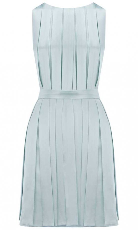 Oasis Egg Blue Pleated Dress