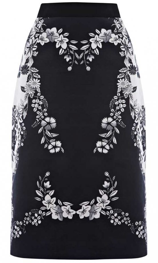 Oasis Floral Print Pencil Skirt