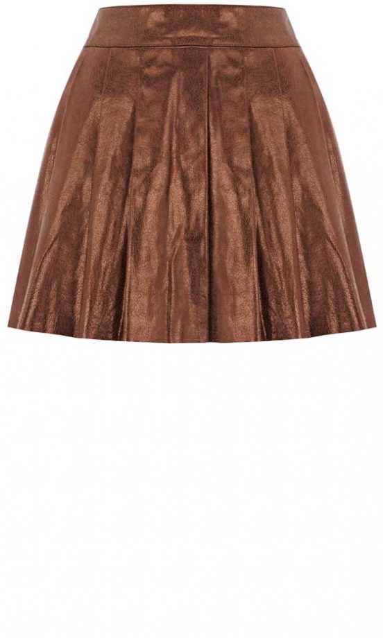 Oasis Pleated Leather Skirt