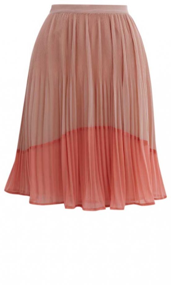 Oasis Pleated Colourblock Skirt, £45