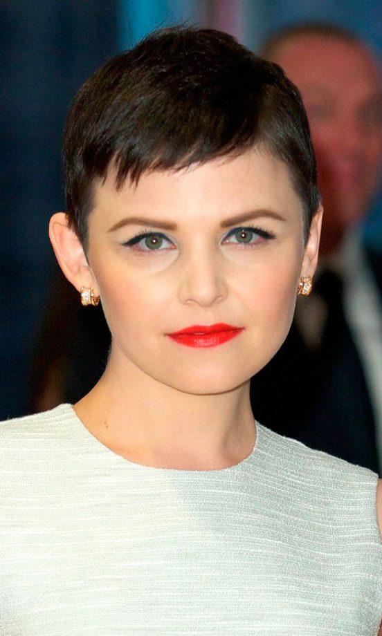 Ginnifer Goodwin Shows Off Her Pixie Crop With A Red Lip, 2012