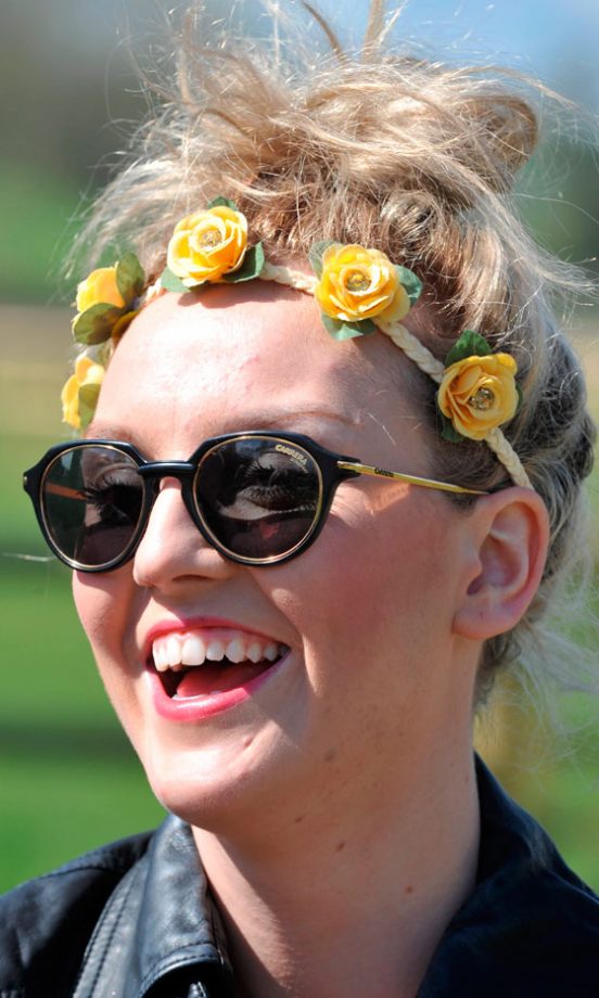 Perrie Edwards Adds A Yellow Flower Band To Her Hair For A Summer Feel, 2012