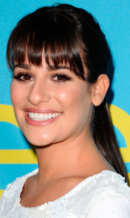 Lea Michele Slicks Her Hair Into A Sleek Ponytail, 2012
