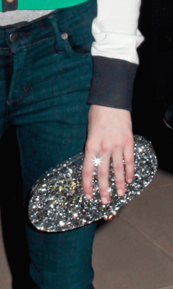 Emma Roberts Dazzled With This Rhinestone Glitter Clutch, 2012