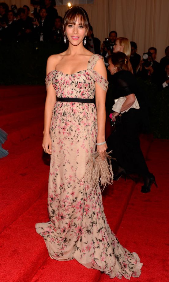 Rashida Jones Worked A Sheer Floral Print Dress At The Met Ball 2012