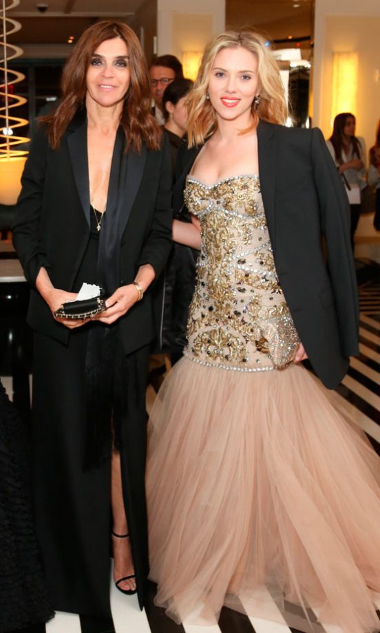 Scarlett Johansson and Carine Roitfeld Rocked Tuxedo Cover-Ups At The Met Ball 2012