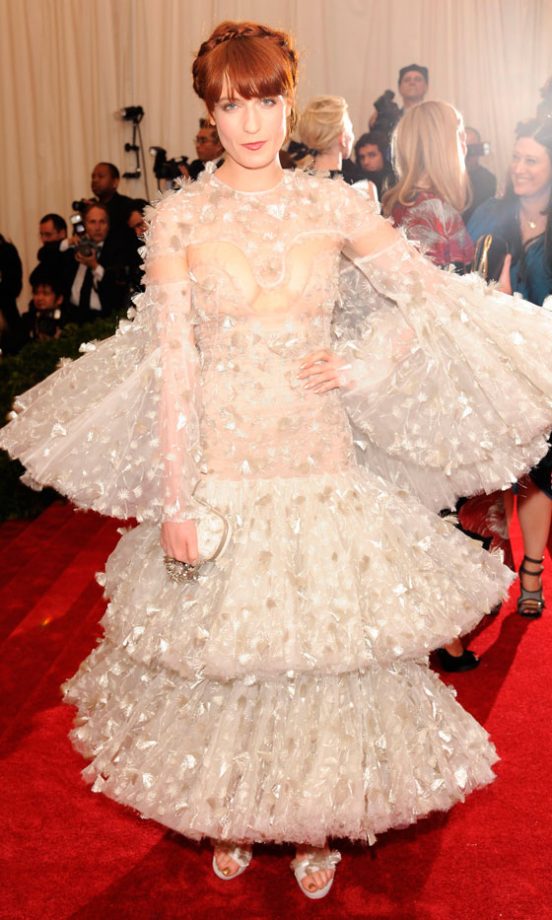 Florence Welch Made A Statement With A Beaded Tiered Gown At The Met Ball 2012