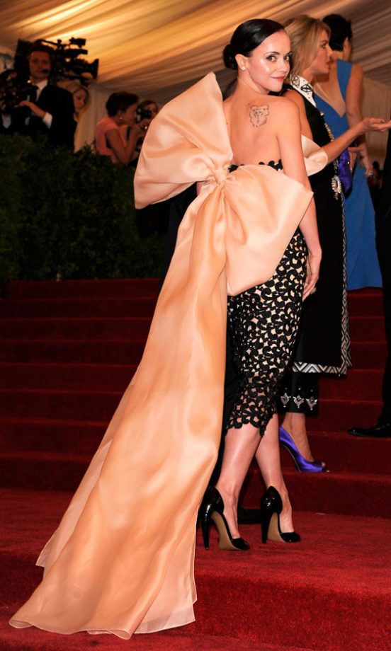 Christina Ricci Made A Statement With A Huge Bow Complete With Train At The Met Ball 2012