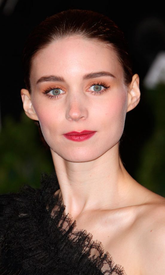 Rooney Mara's Hairstyle Was Dark And Scraped Back From The Front...