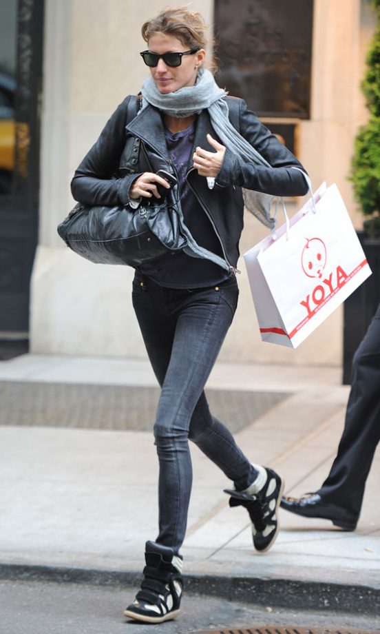 Gisele Bundchen - The Latest Celebrity To Wear THOSE Isabel Marant Hi-Tops, 2012