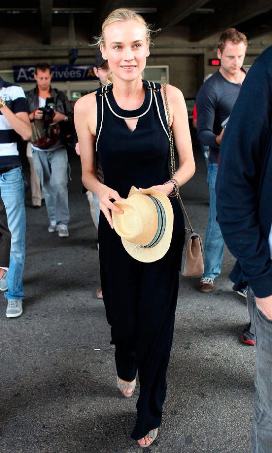 Diane Kruger Chose A Simple Black Mazi Dress To Arrive At Cannes Film Festival, 2012