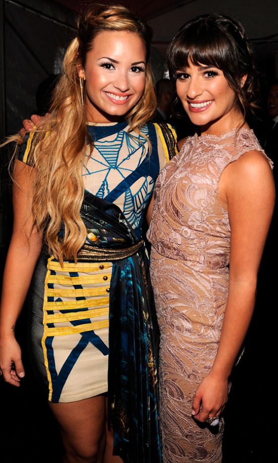 Demi Lovato And Lea Michele Showed Off Cute Embroided Dresses, 2012