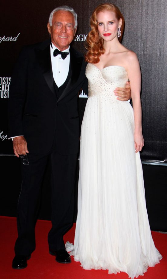 Jessica Chastain And Giorgio Armani At Cannes Film Festival 2012