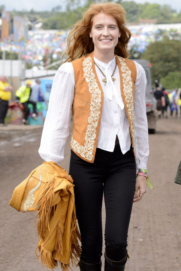 Florence Welch Wears A Western Look To Glastonbury, 2014