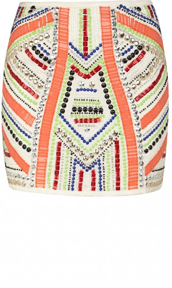 River Island Tribal Embellished Mini Skirt, £60