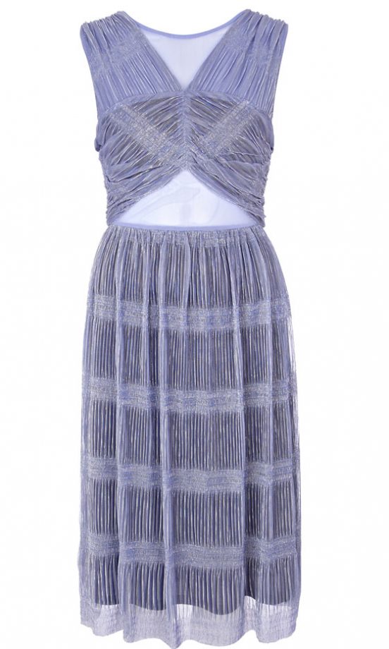 River Island Pleated Lurex Cut Out Dress, £50