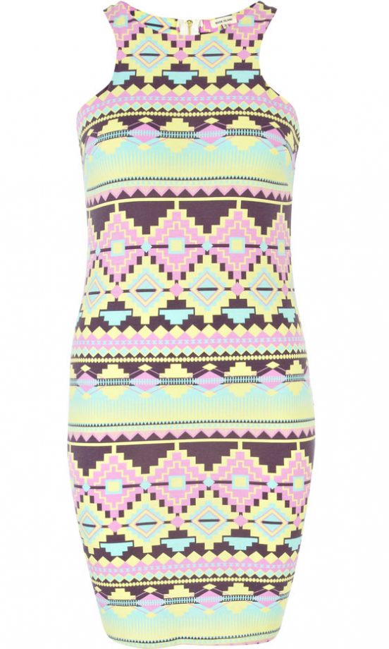 River Island Pastel Aztec Bodycon Dress, £25