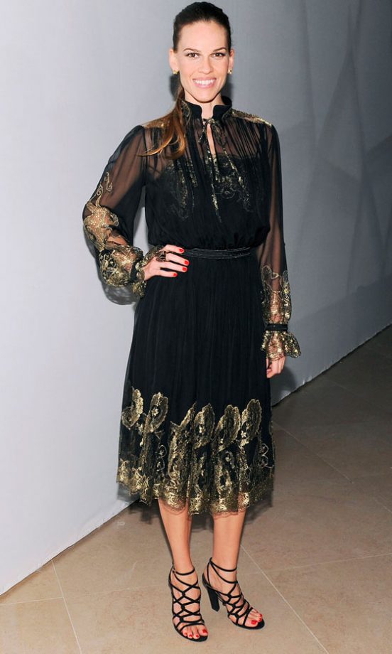 Hilary Swank At The Salvatore Ferragamo Cruise Collection Fashion Show, 2012