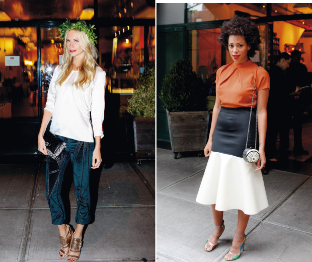 Poppy Delevigne and Solange Knowles at the Acne flagship opening in NYC