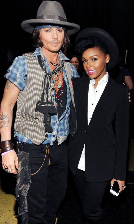 Johnny Depp And Janelle Monae At The MTV Movie Awards 2012